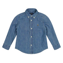 (10-12 Years, Dark Blue) Ralph Lauren Childrens/Kids Denim Long-Sleeved Button-Down Shirt
