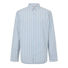 (M, White) Timberland Mens Striped Collared Long-Sleeved Button-Down Shirt