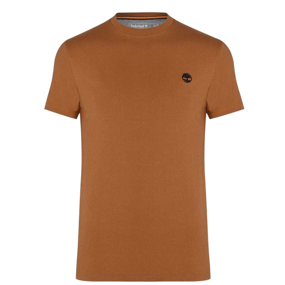 Timberland (M, Wheat) Mens River Embroidered Crew Neck T-Shirt