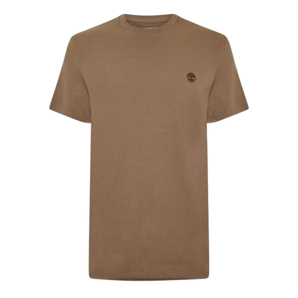 Timberland (M, Chocolate Chip) Mens River Embroidered Crew Neck T-Shirt