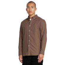 (S, Grey) Farah Mens Slim Long-Sleeved Button-Down Shirt