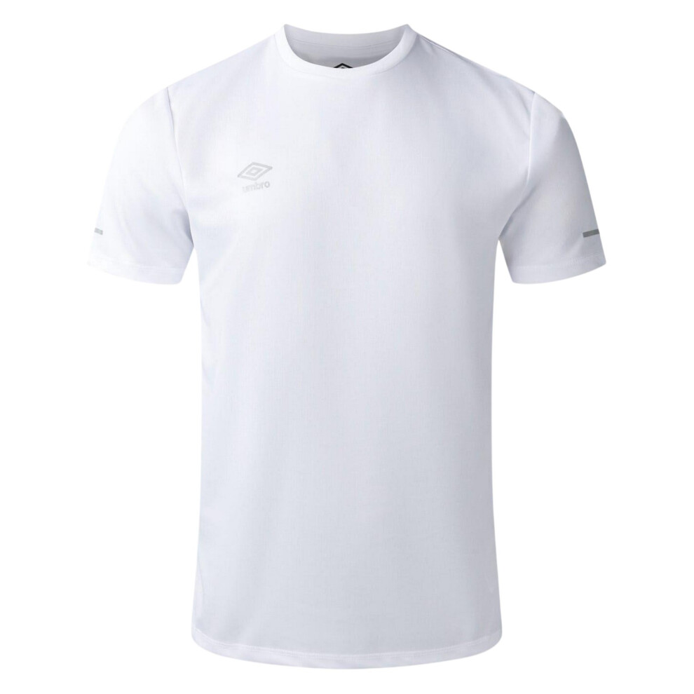 Umbro (M, White) Mens Crew Neck Athletic T-Shirt