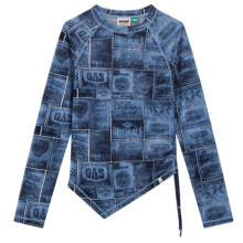 (8 UK, Blue) Guess Womens/Ladies Lettering Mesh Slim Raglan T-Shirt