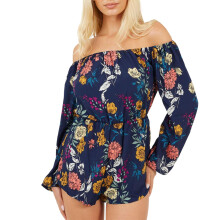 (8 UK, Navy Floral) Brave Soul Womens/Ladies Floral Casual Playsuit