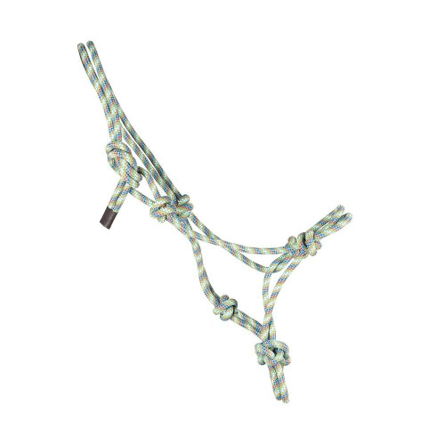 (Cob/Full, Green/Multicoloured) Hy Rope Halter 1