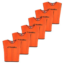 (One Size, Orange) Sondico Unisex Adult Mesh Hi-Vis Sleeveless Training Bib (Pack of 6)
