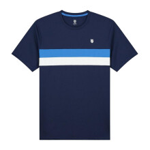 (S, Navy) K-Swiss Mens Stripe Crew Neck Regular T-Shirt