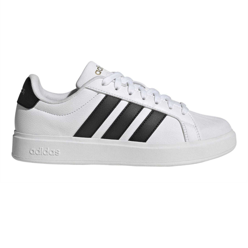 Adidas (4 Uk, White/Black) Womens/Ladies Grand Court Stripes Trainers