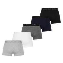 (L, Black/White/Grey) Reebok Mens Jersey Boxer Briefs (Pack of 5)