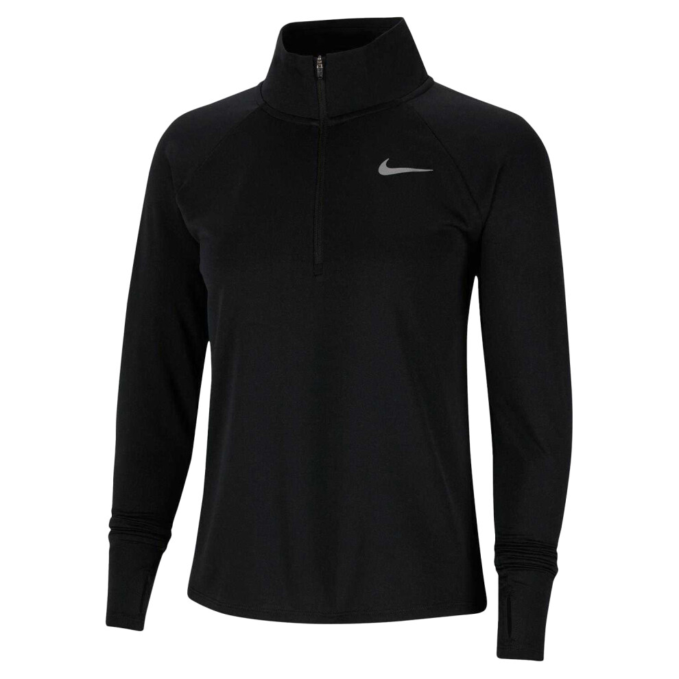 Nike (12 Uk, Black) Womens/Ladies Swoosh Long-Sleeved Running Top