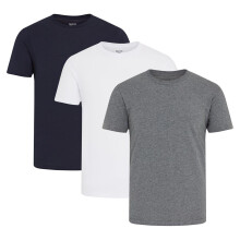 (L, Black/White/Grey) Reebok Mens Santo T-Shirt (Pack of 3)