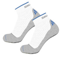 (7.5 UK-10 UK, White/Grey) Salomon Mens Ultra Quarter Running Ankle Socks (Pack of 2)