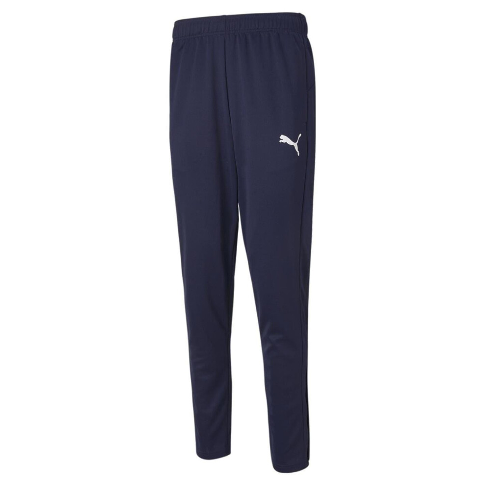 Puma (S, Navy) Mens Logo Tapered Tracksuit Bottoms