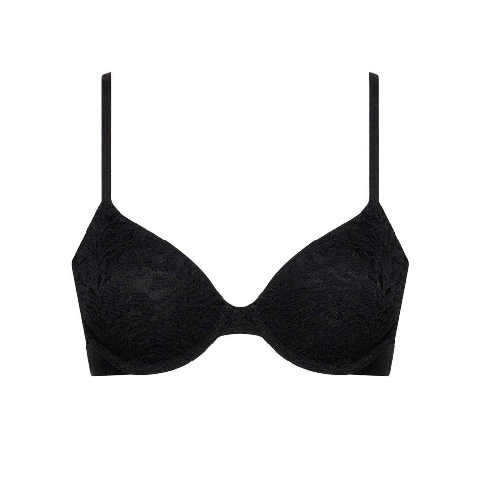 Calvin Klein (32D, Black) Womens/Ladies Demi Cotton Push Up Bra