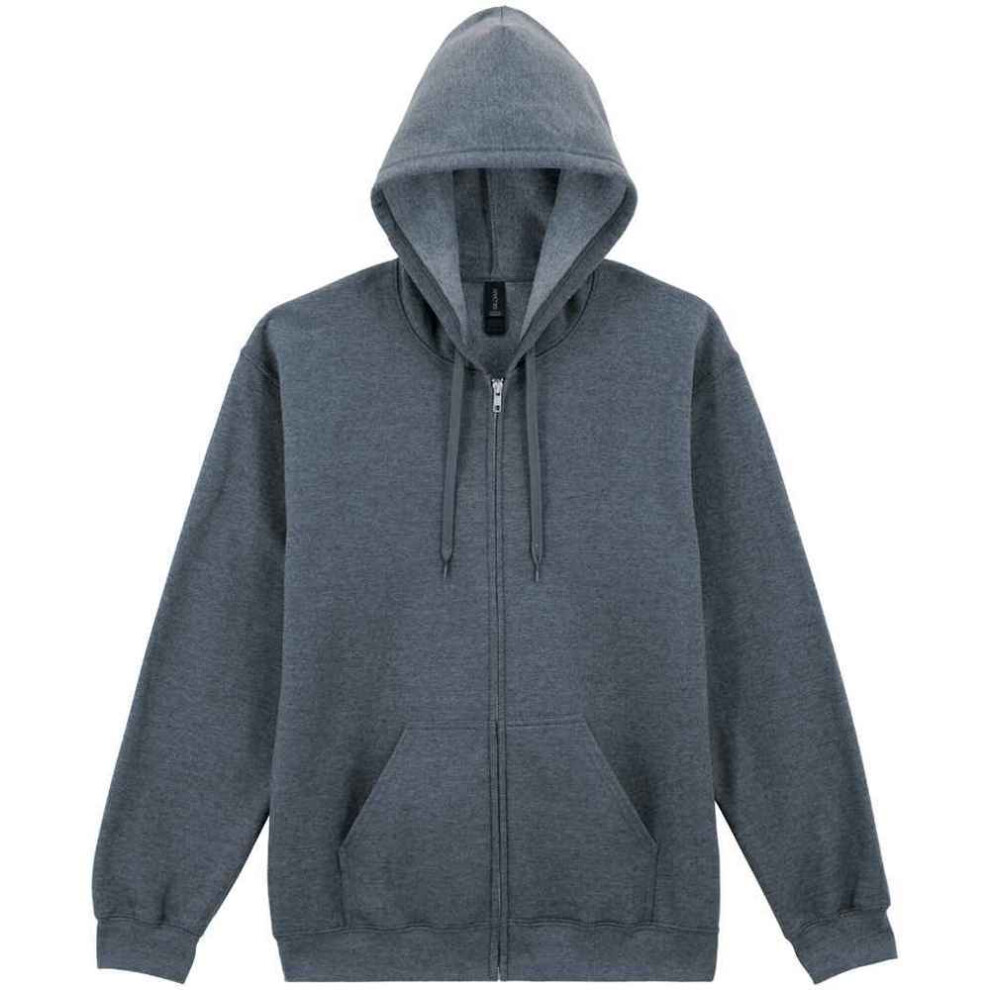 Gildan (Xxl, Dark Heather) Mens Softstyle Fleece Midweight Full Zip Hoodie