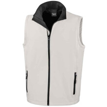 (XL, White/Black) Result Mens Core Printable Soft Shell Bodywarmer