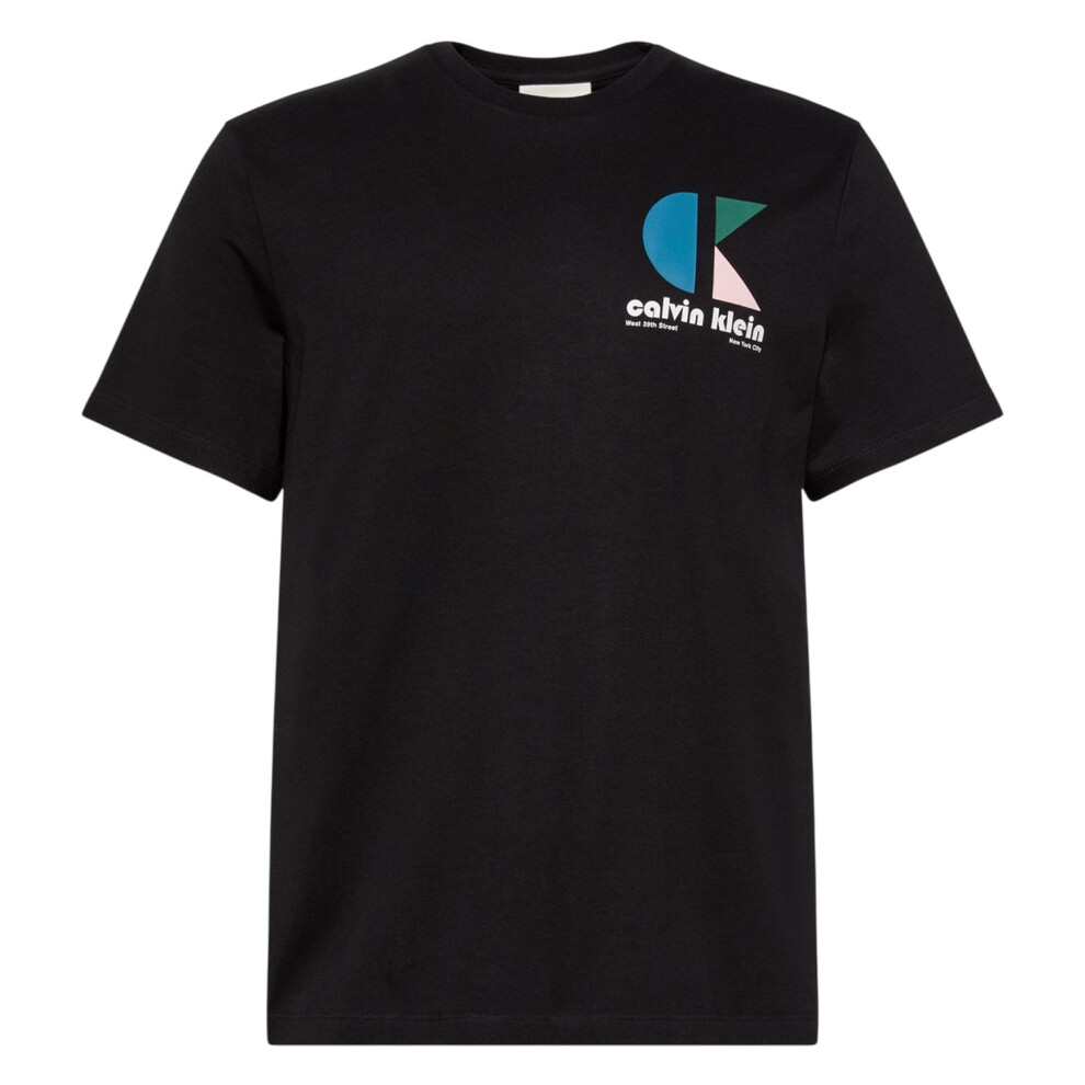 Calvin Klein (S, Black) Mens Logo Jersey Knit T-Shirt
