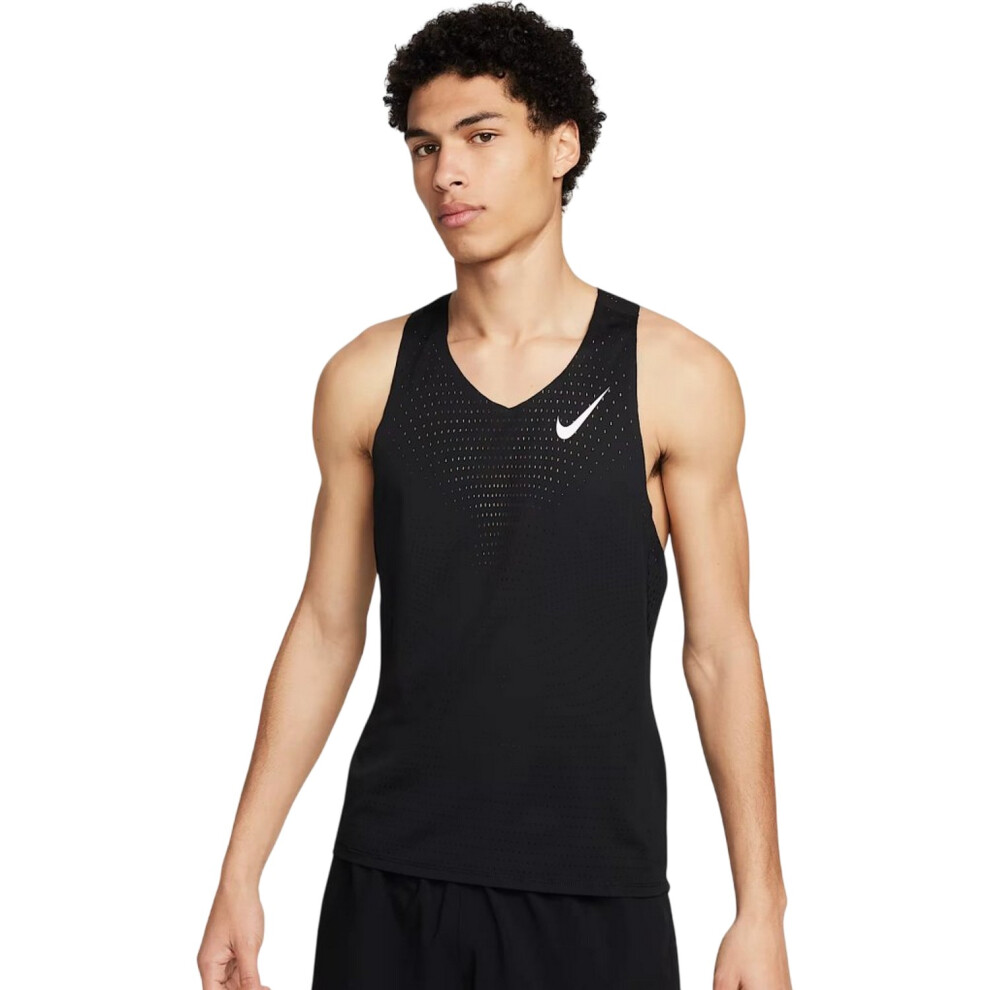 Nike (Xl, Black/White) Mens Aero Swift Dri-Fit Vest Top