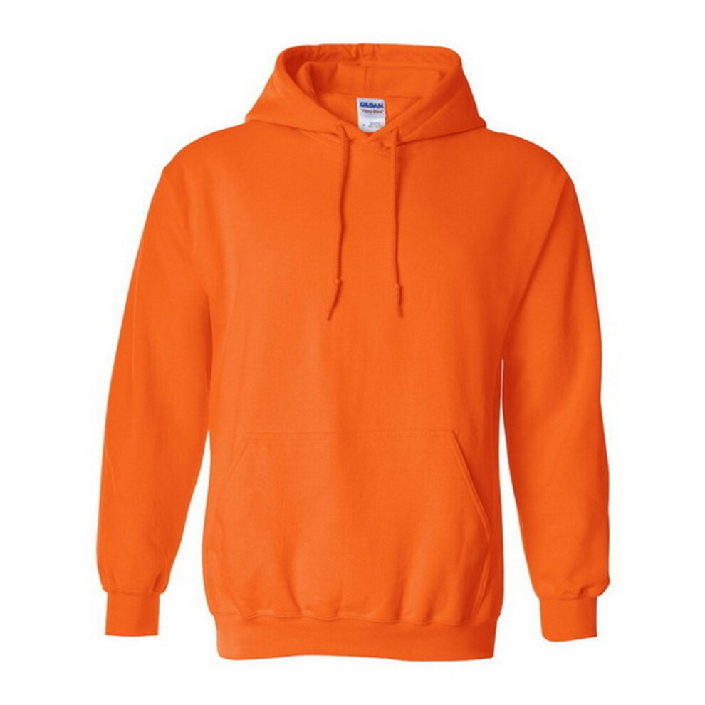 Gildan (L, Safety Orange) Heavy Blend Adult Unisex Hooded Sweatshirt / Hoodie