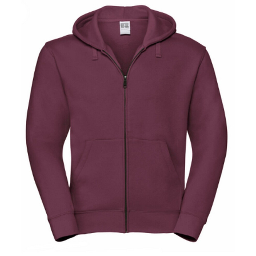 Russell (L, Burgundy) Mens Authentic Full Zip Hooded Sweatshirt / Hoodie