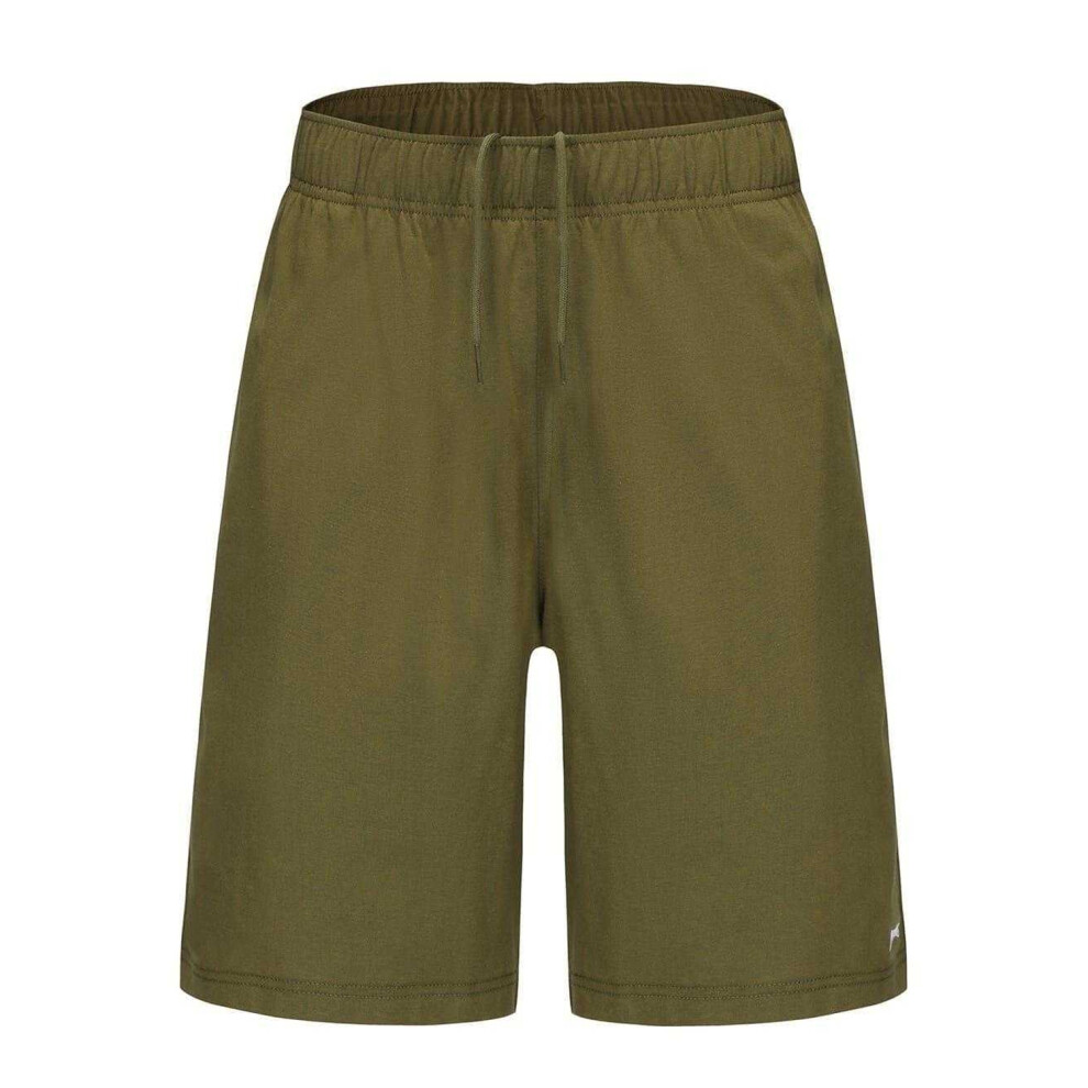 Slazenger (L, Khaki) Mens Cotton Blend Casual Jersey Shorts