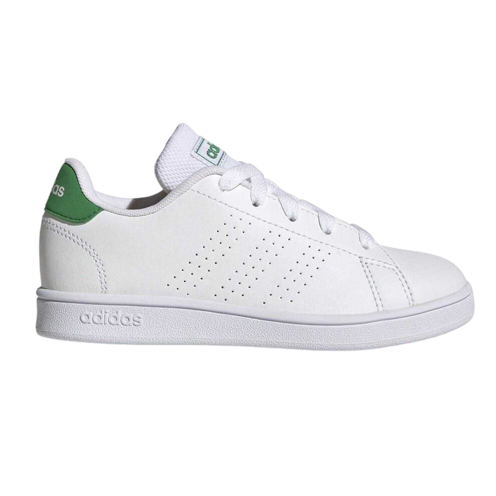 Adidas (5.5 Uk, White/Green) Childrens/Kids Advantage Flat Trainers