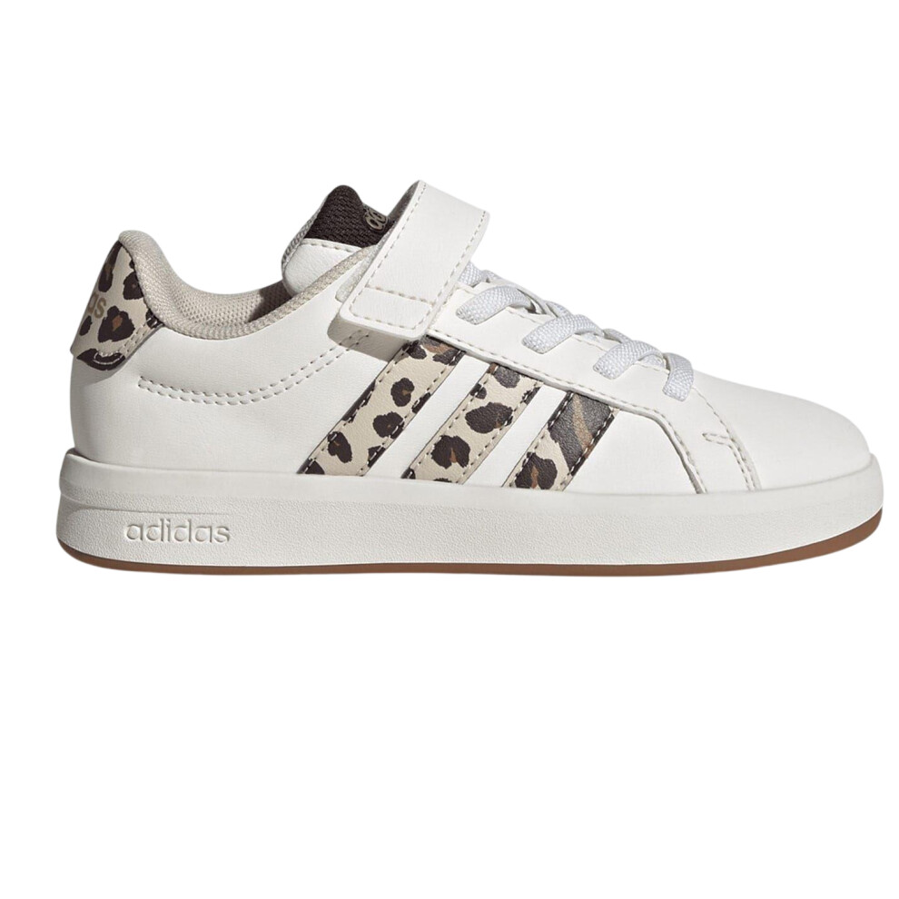 Adidas (12 Uk Child, White/Animalier) Girls Grand Court 2.0 Flat Trainers