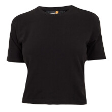 (14 UK, Black) Timberland Womens/Ladies Crew Neck Short-Sleeved Crop Top