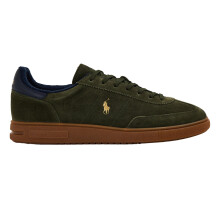 (7 UK, Olive/Navy) Ralph Lauren Mens Bedford Leather Trainers