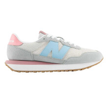 (8 UK, White/Blue/Pink) New Balance Womens/Ladies 237 Classic Suede Trainers
