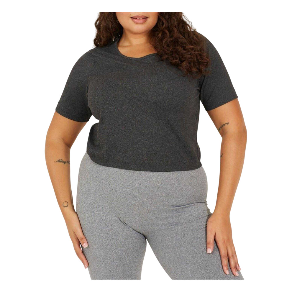 Brave Soul (24 Uk, Charcoal) Womens/Ladies Plain Plus Crop T-Shirt