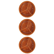 3Pièces Corbeille Tressée Multi-Compartiments Pour Fruits Snacks