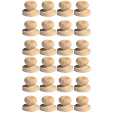 24Pièces Ensemble Poignées Tampon Bois Style Simple Multi