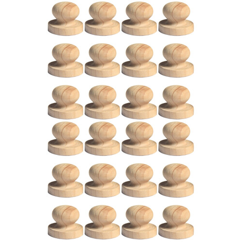 24Pièces Ensemble Poignées Tampon Bois Style Simple Multi