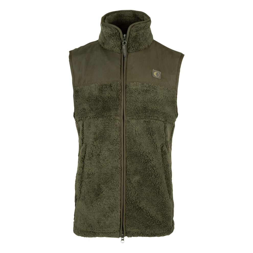 Speero Sherpa Fleece Gilet For Men Dark Olive Large