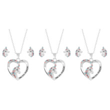3Ensembles Ensemble Bijoux Fille Licorne Argent Décoration