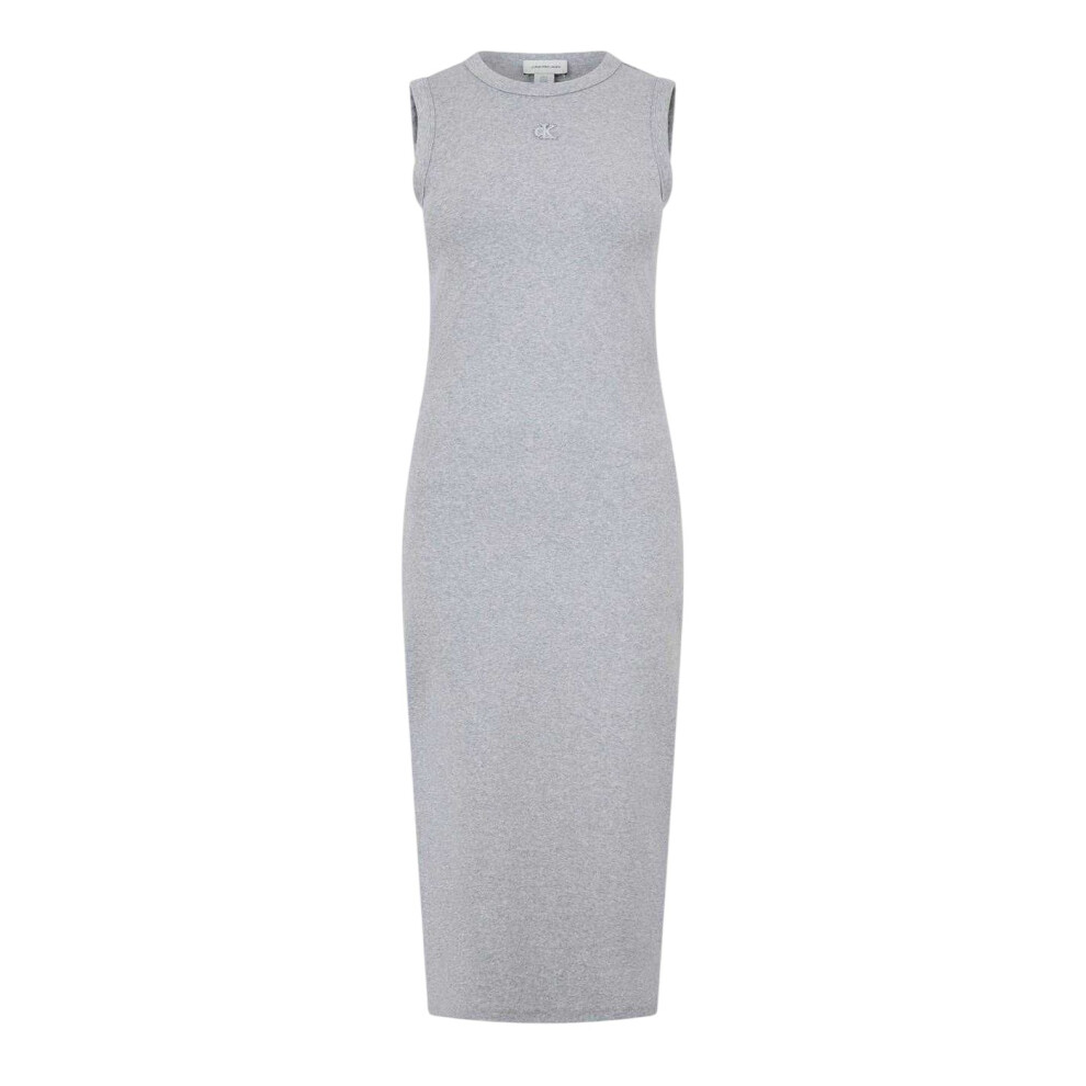 Calvin Klein (10 Uk, Heather Grey) Womens/Ladies Cotton Midi Bodycon Dress