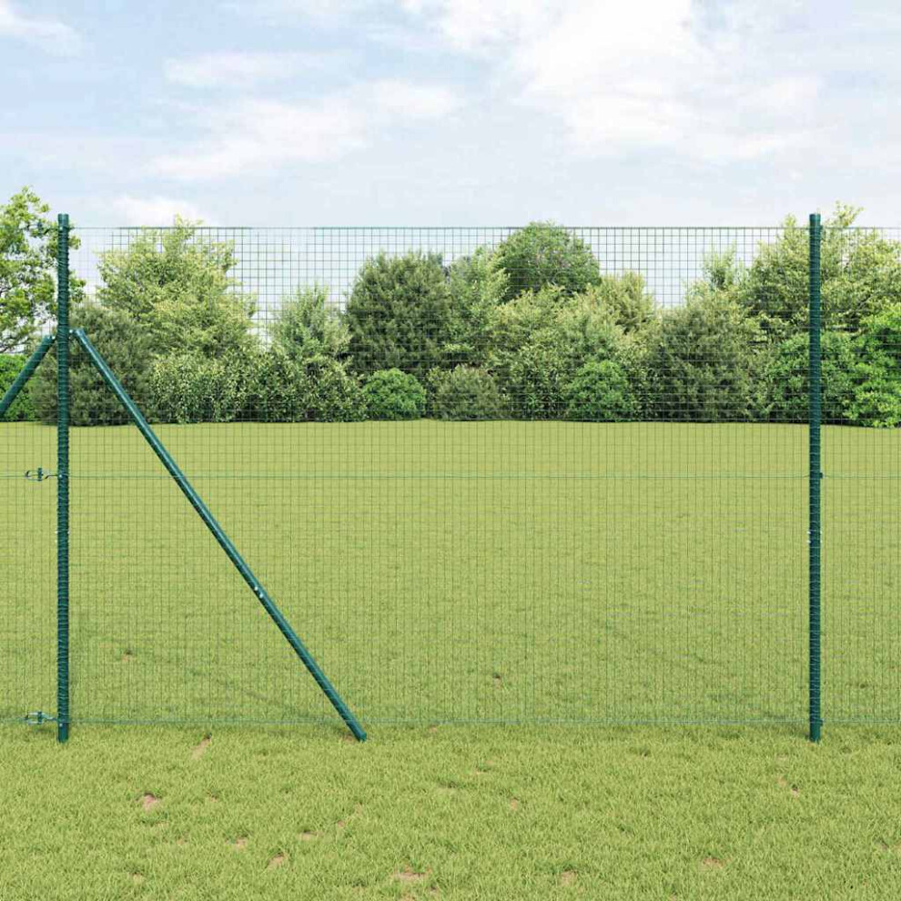 Vidaxl Ground Fix Welded Wire Fence 25 X 1.5 M Pvc-Coated Steel Green