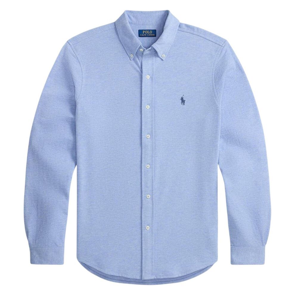 Ralph Lauren (L, Blue) Mens Premium Cotton Button-Down Shirt