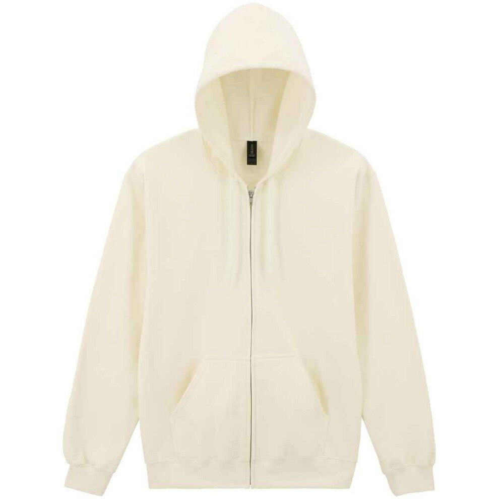 Gildan (L, Off White) Unisex Adult Softstyle Midweight Full Zip Hoodie