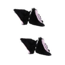 2Paires Adornements Oreilles Chat Peluche Pour Casque De Noir