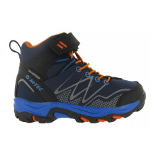 (4 UK, Navy/Orange/Lake Blue) Hi-Tec Boys Blackout Mid Cut Walking Boots