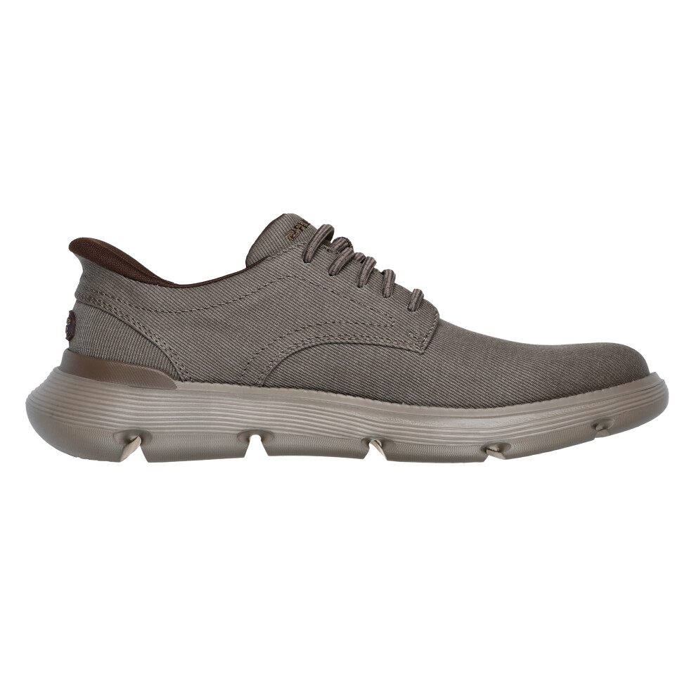Skechers (9 Uk, Dark Taupe) Mens Garza Clive Slip-In Trainers
