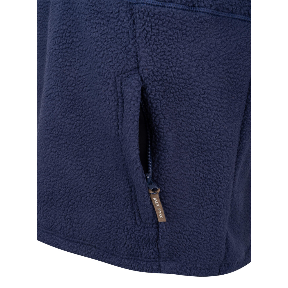 Jack Pyke Half Zip Sherpa Fleece Pullover Navy Small