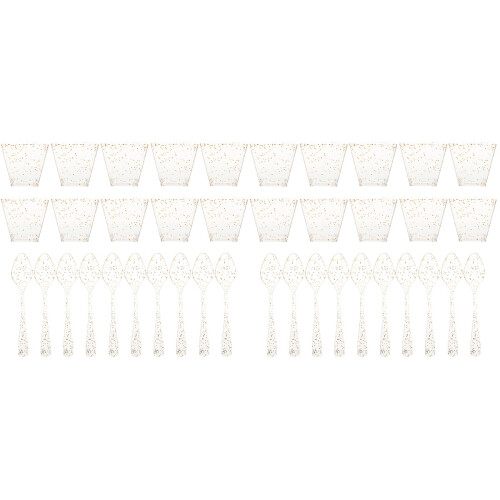 40Ensembles Coupes Dorées Pour , Dessert Crème 1