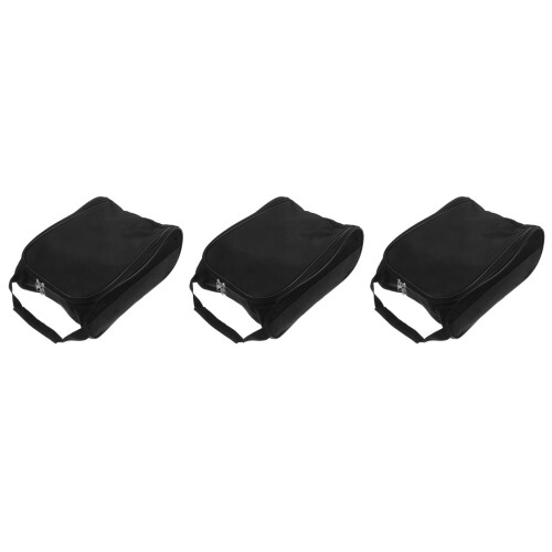 3Pièces Étui Noir Transport Chaussures Golf Durable Ventilé