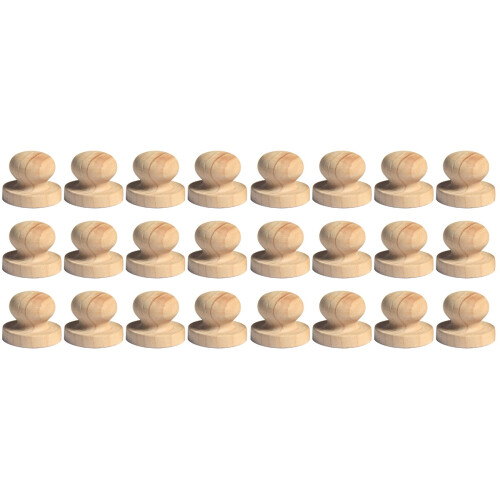 24Pièces Ensemble Poignées Tampon Bois Style Simple Multi 1