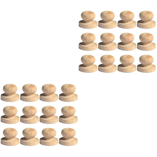 24Pièces Ensemble Poignées Tampon Bois Style Simple Multi 2