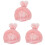 3Pièces Petits Chapeaux Peluche Rose Doux Pour Décoration 2
