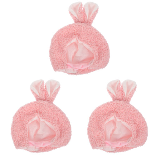 3Pièces Petits Chapeaux Peluche Rose Doux Pour Décoration 1